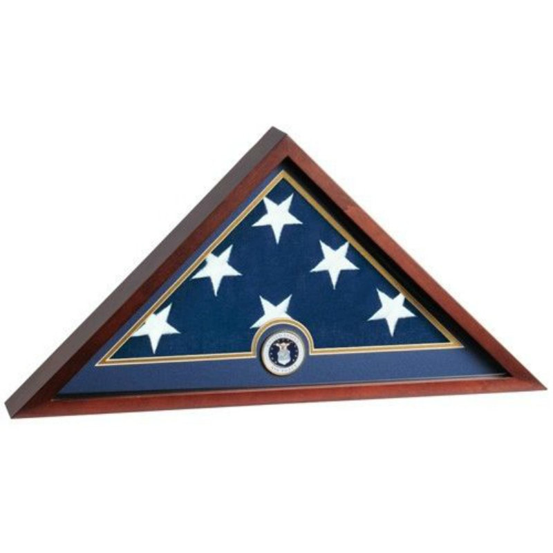 Anchor Floral United States Air Force Official Seal Memorial Military Honor Flag Case PRICE $75.00