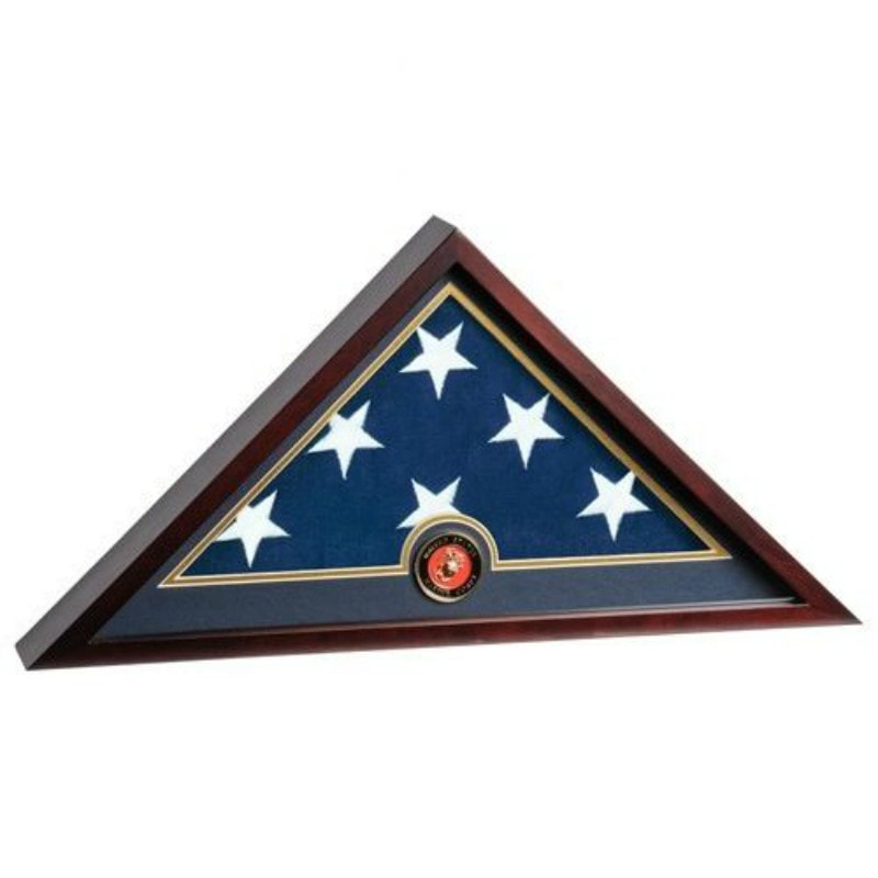Anchor Floral United States Marine Corps Official Seal Memorial Military Honor Flag Case PRICE $75.00